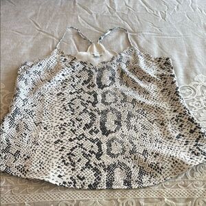 J. Crew Black and White Snakeskin Print Sleeveless Camisole Size 6